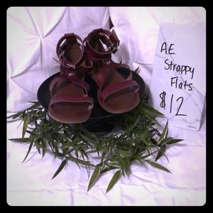 AE strappy flats SZ 9 womens